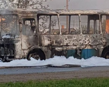 Под Кривым Рогом сгорел пассажирский автобус