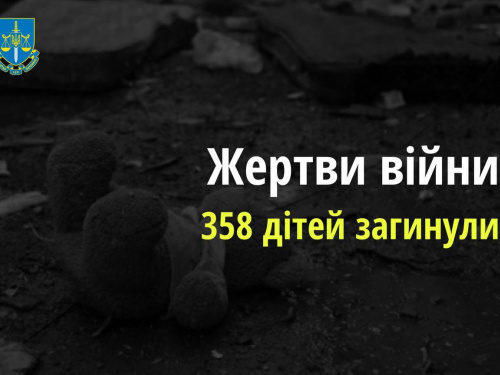 Через збройну агресію рф в Україні загинуло вже 358 дітей – прокуратура