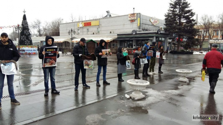 В Кривом Роге активисты провели акцию в поддержку животных, которых убивают ради меха и кожи (фоторепортаж)