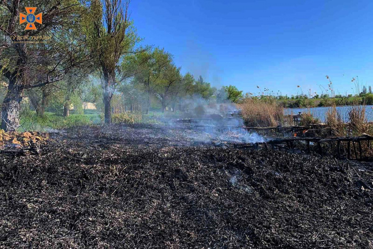 У Покровському районі сталася пожежа біля водойми: постраждали дві дитини