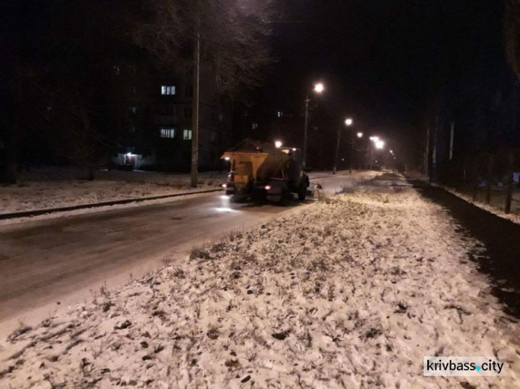 В Кривом Роге работы по расчистке снега велись всю ночь (ФОТО)