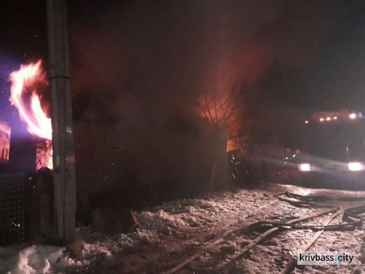 Ночной пожар: спасатели Кривого Рога боролись с огнем в жилом доме (ФОТО)