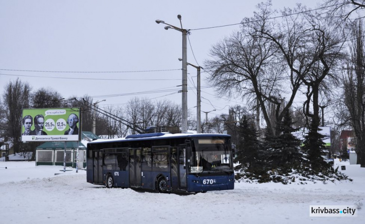 Транспорт Кривого Рога в непогоду работает пока без перебоев, – мэрия