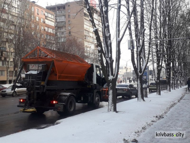 В Кривому Розі в умовах негоди для прибирання снігу виведена спеціалізована техніка - заява