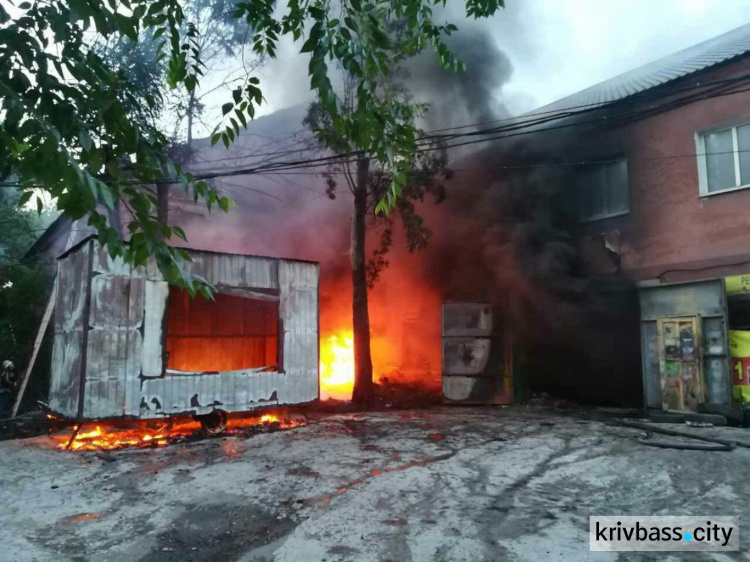 В Кривом Роге на СТО горели покрышки и крыша (ФОТО)