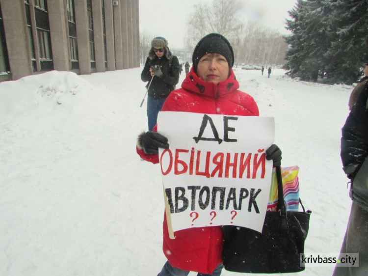 Маршрутки вместо собачьих будок: в Кривом Роге состоялась акция протеста против некачественных перевозок (фото)