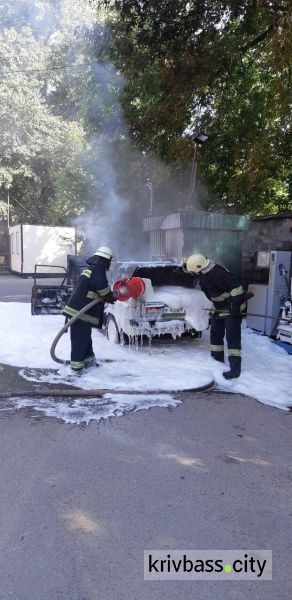 В Кривом Роге на газовой заправке загорелся автомобиль (ФОТО)