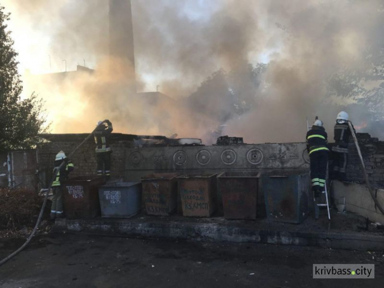 В Кривом Роге горят заброшенные сараи в Саксаганском районе (ФОТО)