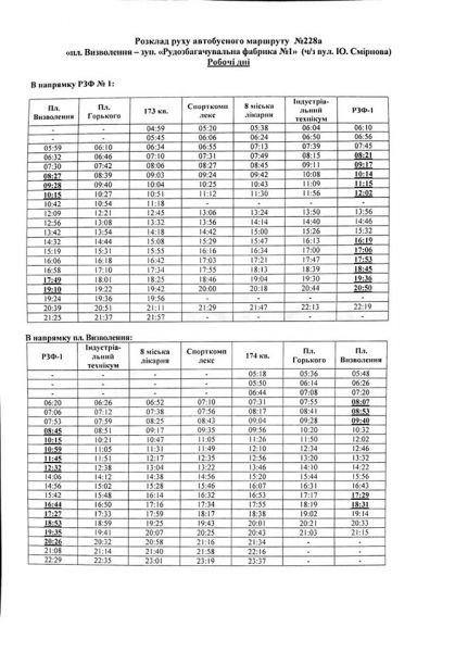 Изменение расписания автобусов №4, 228 и 228А: в отделе транспорта опубликовали новый график движения автобусных маршрутов Кривого Рога (граф