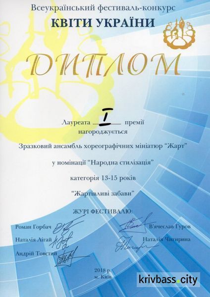 Хореографический ансамбль из Кривого Рога покорил жюри в Киеве национальными танцами (ФОТО)