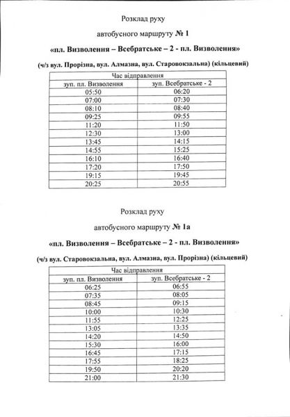 Как будут курсировать 1 и 1А: в отделе транспорта опубликовали график движения новых автобусных маршрутов Кривого Рога (фото)