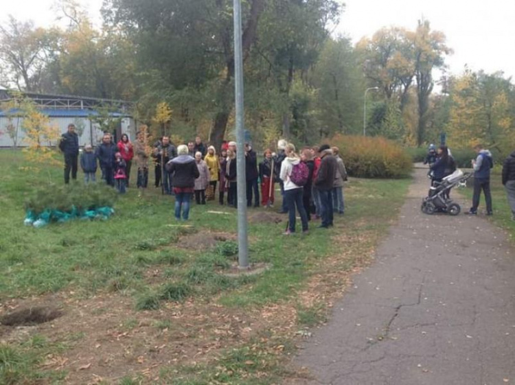 В Кривом Роге появилась сосновая аллея: в одном из парков города началась традиционная высадка деревьев (ФОТО)