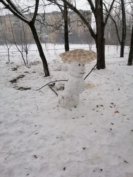 В Кривом Роге жители хвастаются, чей снеговик краше (фото)