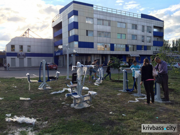 В центре Кривого Рога сделали тренажёрный комплекс под открытым небом (ФОТО)