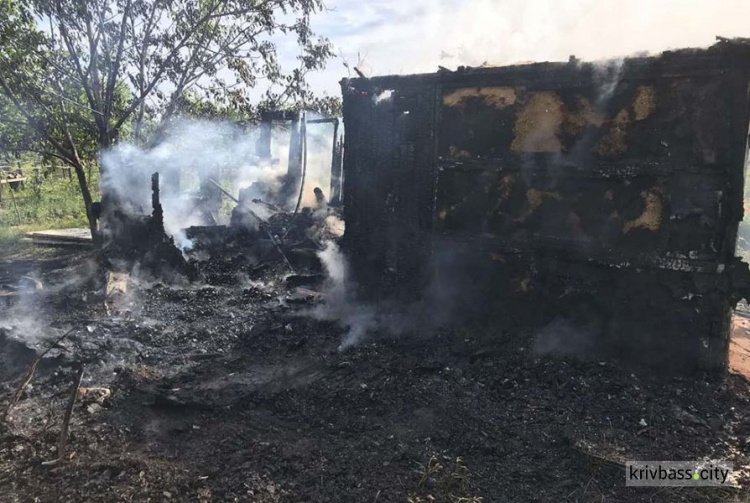 В Кривом Роге пожар уничтожил хозяйственную постройку