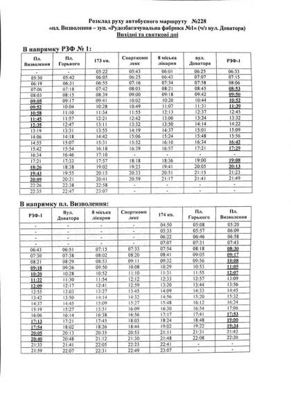Изменение расписания автобусов №4, 228 и 228А: в отделе транспорта опубликовали новый график движения автобусных маршрутов Кривого Рога (граф